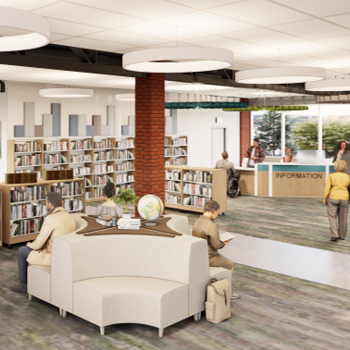 Schematic of first floor of the Boise Public Library